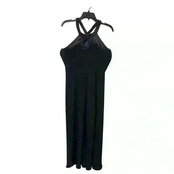 Jones New York Black Formal Maxi Evening Dress Sleeveless with Beading Size 8 - Picture 2 of 11